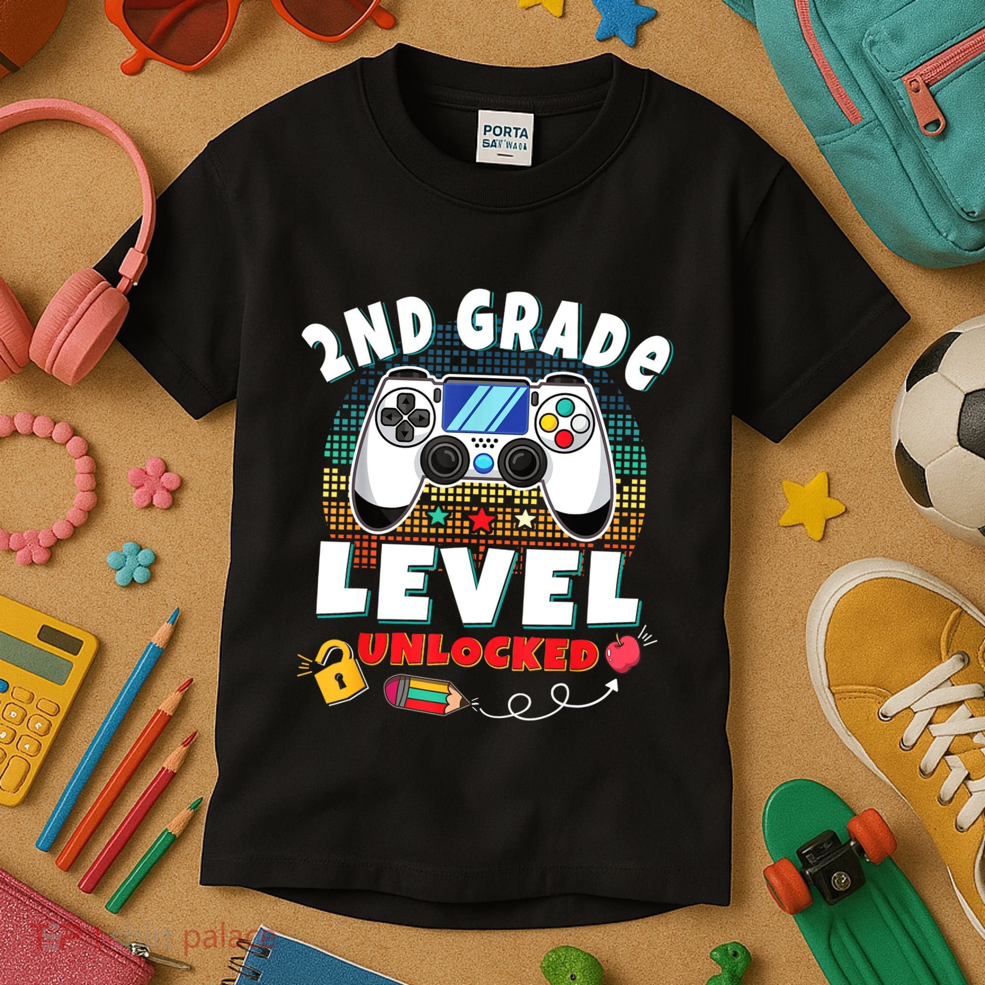 2nd Grade Level Unlocked Video Game Back To School Kids T-Shirt