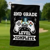 2nd Grade Level Complete Last Day Of School Graduation Golf Towel thumb 1