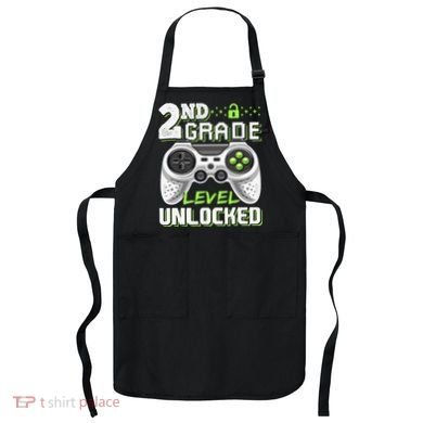 2nd Grade Level Unlocked Video Game Back To School Apron