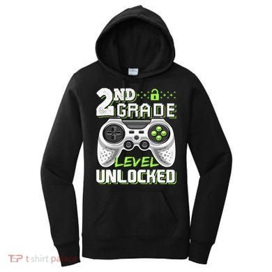 2nd Grade Level Unlocked Video Game Back To School Women's Hoodie