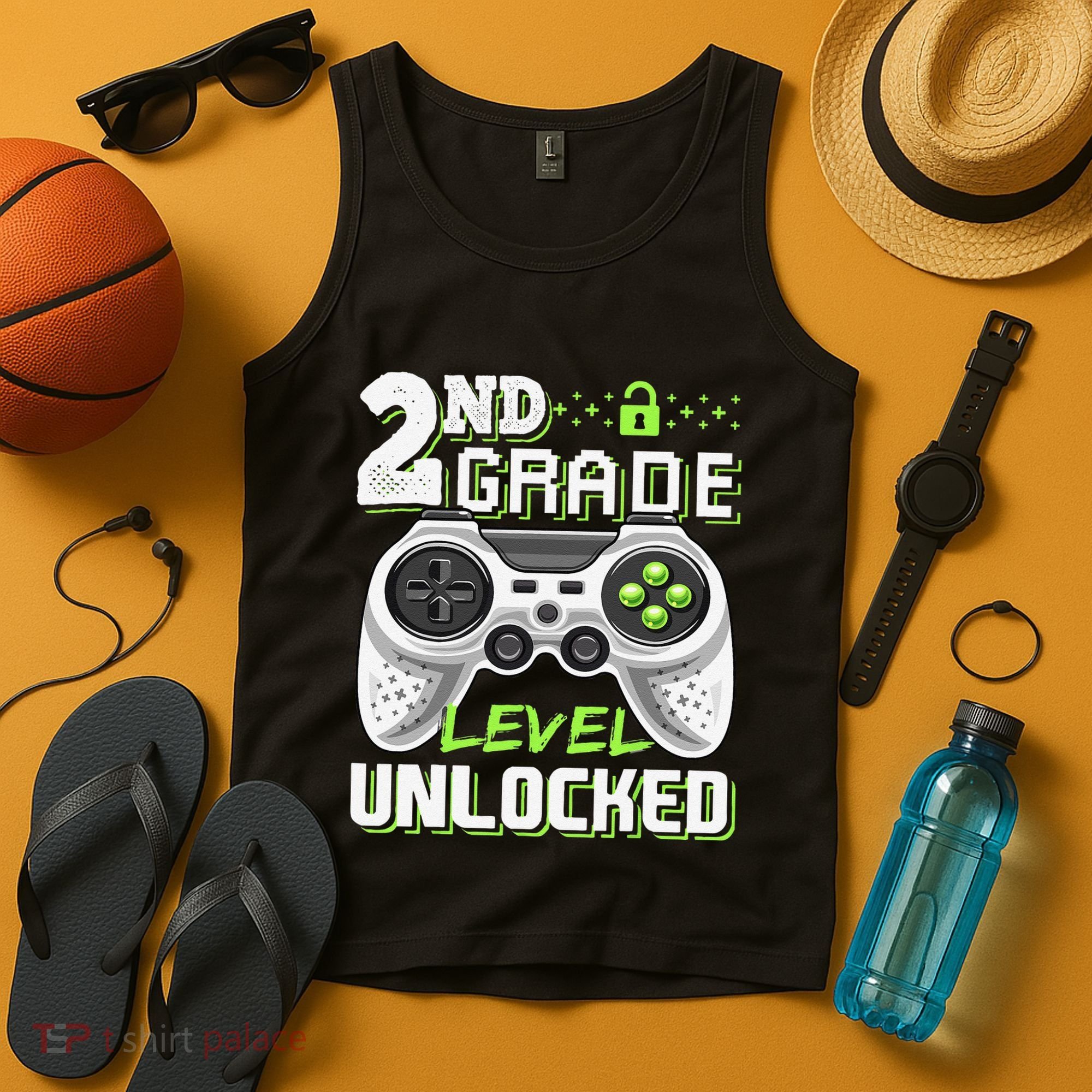 2nd Grade Level Unlocked Video Game Back To School Tank Top