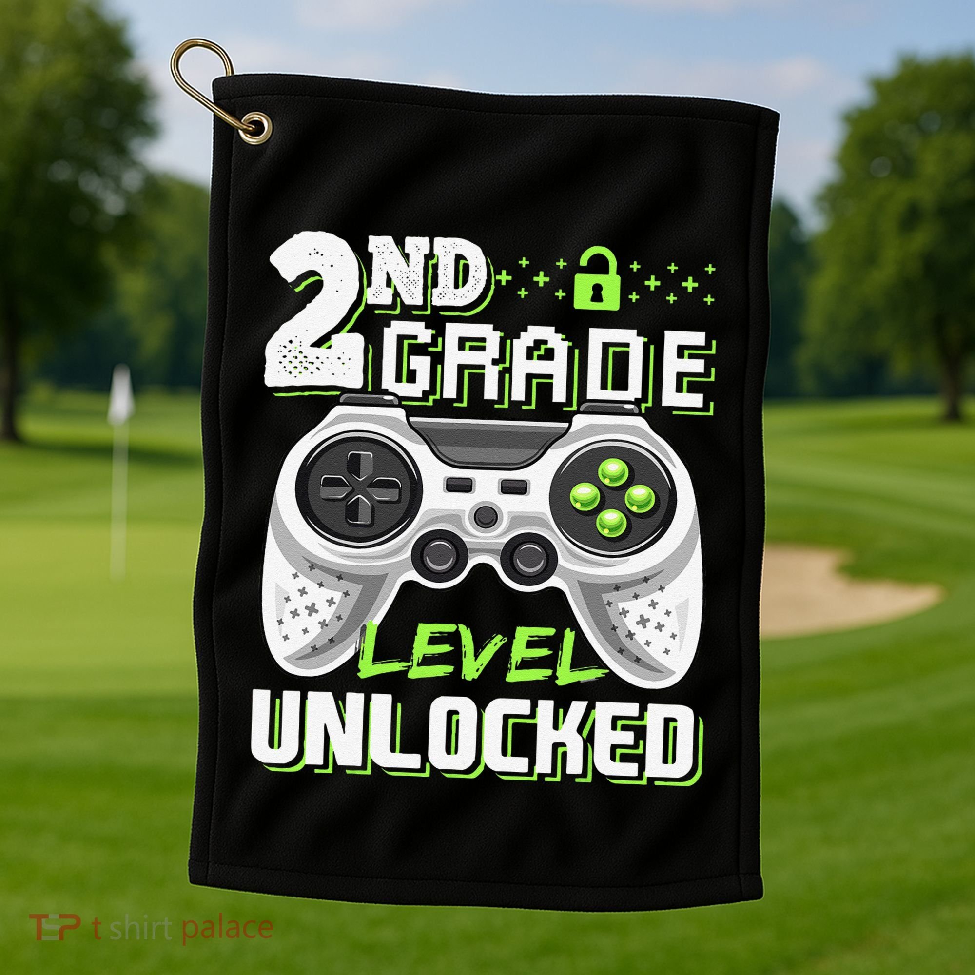 2nd Grade Level Unlocked Video Game Back To School Golf Towel