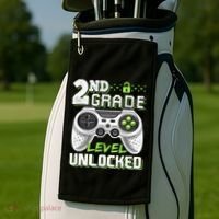 2nd Grade Level Unlocked Video Game Back To School Golf Towel thumb 2