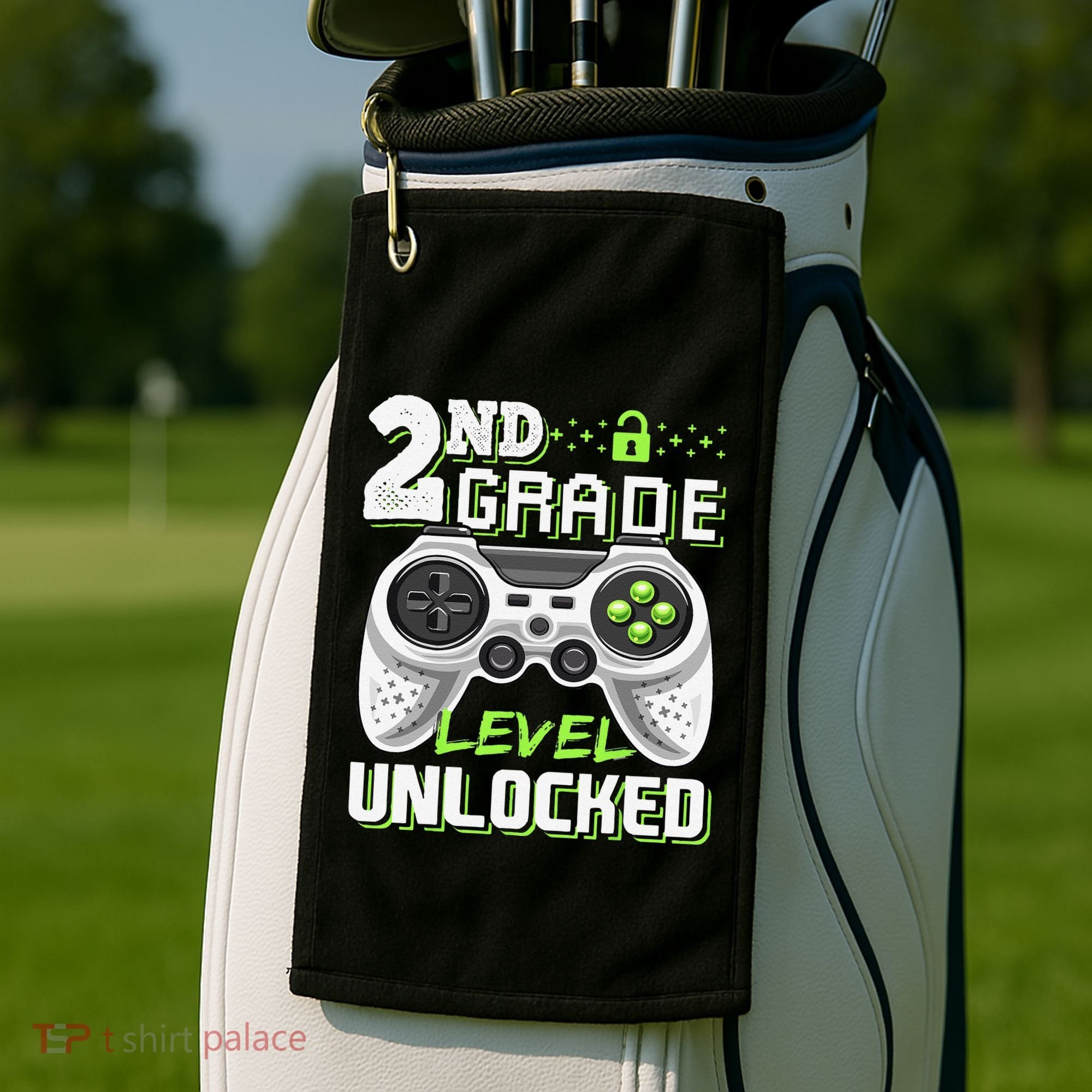 2nd Grade Level Unlocked Video Game Back To School Golf Towel
