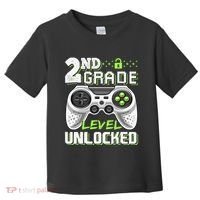2nd Grade Level Unlocked Video Game Back To School Toddler T-Shirt thumb 0