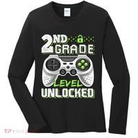 2nd Grade Level Unlocked Video Game Back To School Women's Long Sleeve Shirt thumb 0