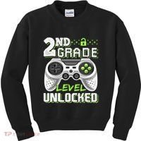 2nd Grade Level Unlocked Video Game Back To School Kids Sweatshirt thumb 0