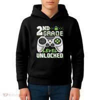 2nd Grade Level Unlocked Video Game Back To School Kids Hoodie thumb 4