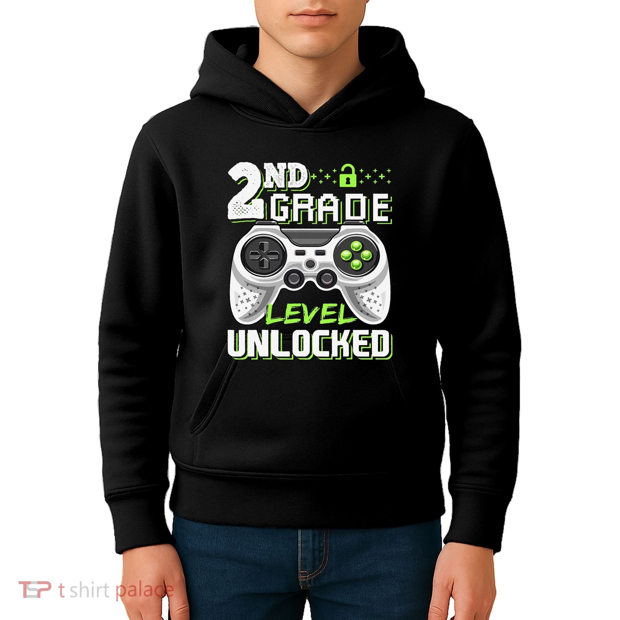 2nd Grade Level Unlocked Video Game Back To School Kids Hoodie