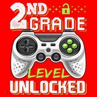 2nd Grade Level Unlocked Video Game Back To School Santa Hat thumb 1