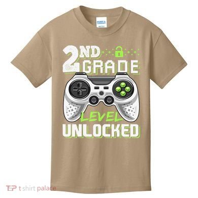 2nd Grade Level Unlocked Video Game Back To School Kids T-Shirt