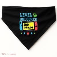 2nd Grade Level Unlocked Gamer First Day Of School Boy USA-Made Doggie Bandana thumb 0