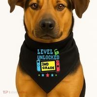 2nd Grade Level Unlocked Gamer First Day Of School Boy USA-Made Doggie Bandana thumb 1