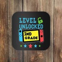 2nd Grade Level Unlocked Gamer First Day Of School Boy Coaster thumb 0