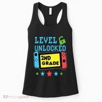 2nd Grade Level Unlocked Gamer First Day Of School Boy Women's Tank Top thumb 0