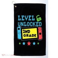 2nd Grade Level Unlocked Gamer First Day Of School Boy Golf Towel thumb 0