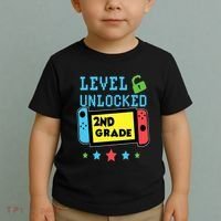 2nd Grade Level Unlocked Gamer First Day Of School Boy Toddler T-Shirt thumb 2