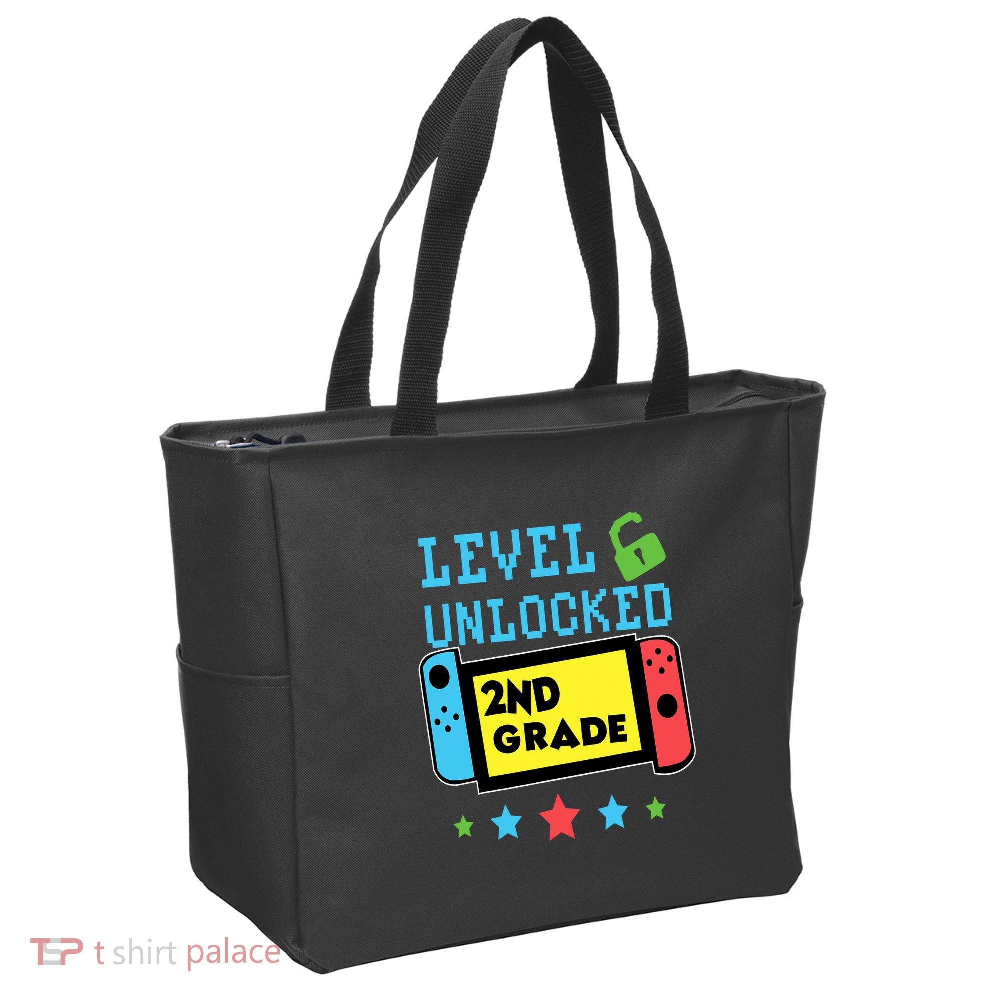 2nd Grade Level Unlocked Gamer First Day Of School Boy Tote Bag