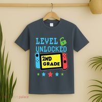 2nd Grade Level Unlocked Gamer First Day Of School Boy T-Shirt thumb 2