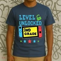 2nd Grade Level Unlocked Gamer First Day Of School Boy T-Shirt thumb 3