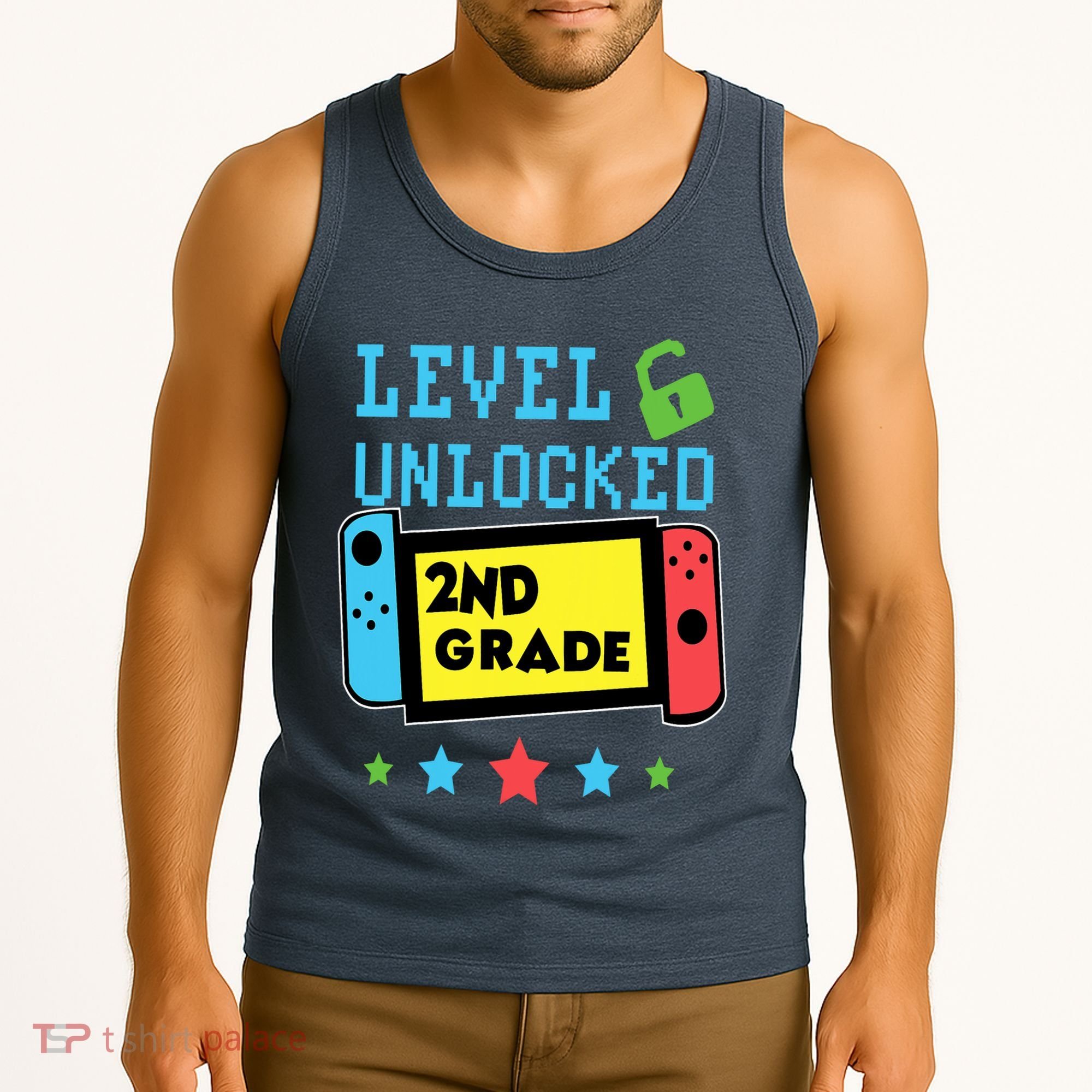 2nd Grade Level Unlocked Gamer First Day Of School Boy Tank Top
