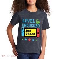 2nd Grade Level Unlocked Gamer First Day Of School Boy Kids T-Shirt thumb 2