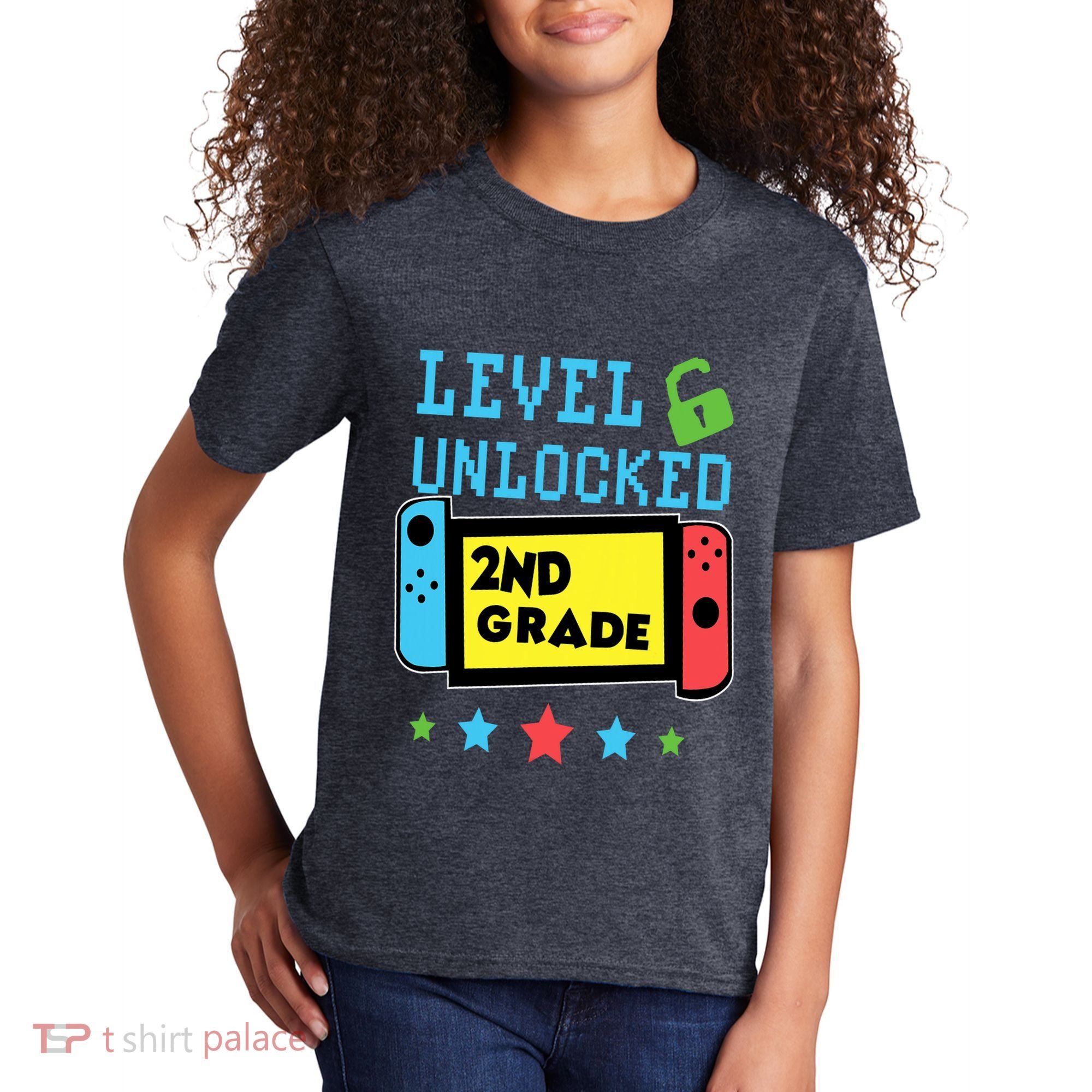 2nd Grade Level Unlocked Gamer First Day Of School Boy Kids T-Shirt