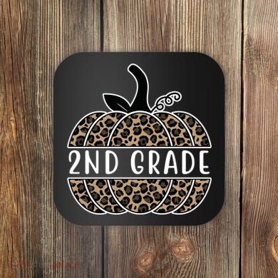 2nd Grade Leopard Pumpkin Coaster