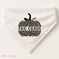 2nd Grade Leopard Pumpkin USA-Made Doggie Bandana thumb 0