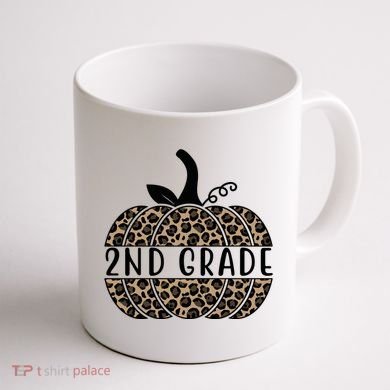 2nd Grade Leopard Pumpkin Coffee Mug back