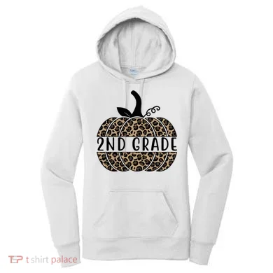 2nd Grade Leopard Pumpkin Women's Hoodie