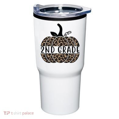 2nd Grade Leopard Pumpkin Tumbler
