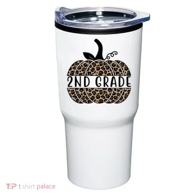 2nd Grade Leopard Pumpkin Tumbler
