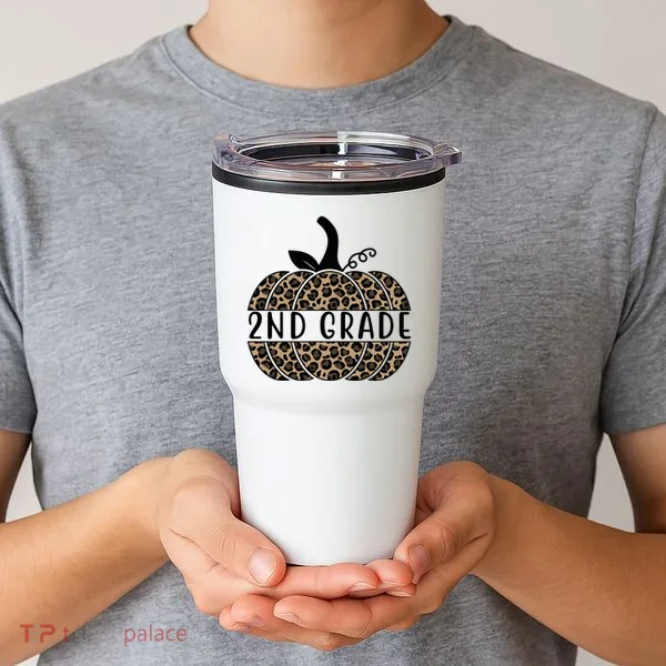 2nd Grade Leopard Pumpkin Tumbler