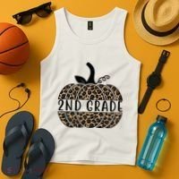 2nd Grade Leopard Pumpkin Tank Top thumb 4