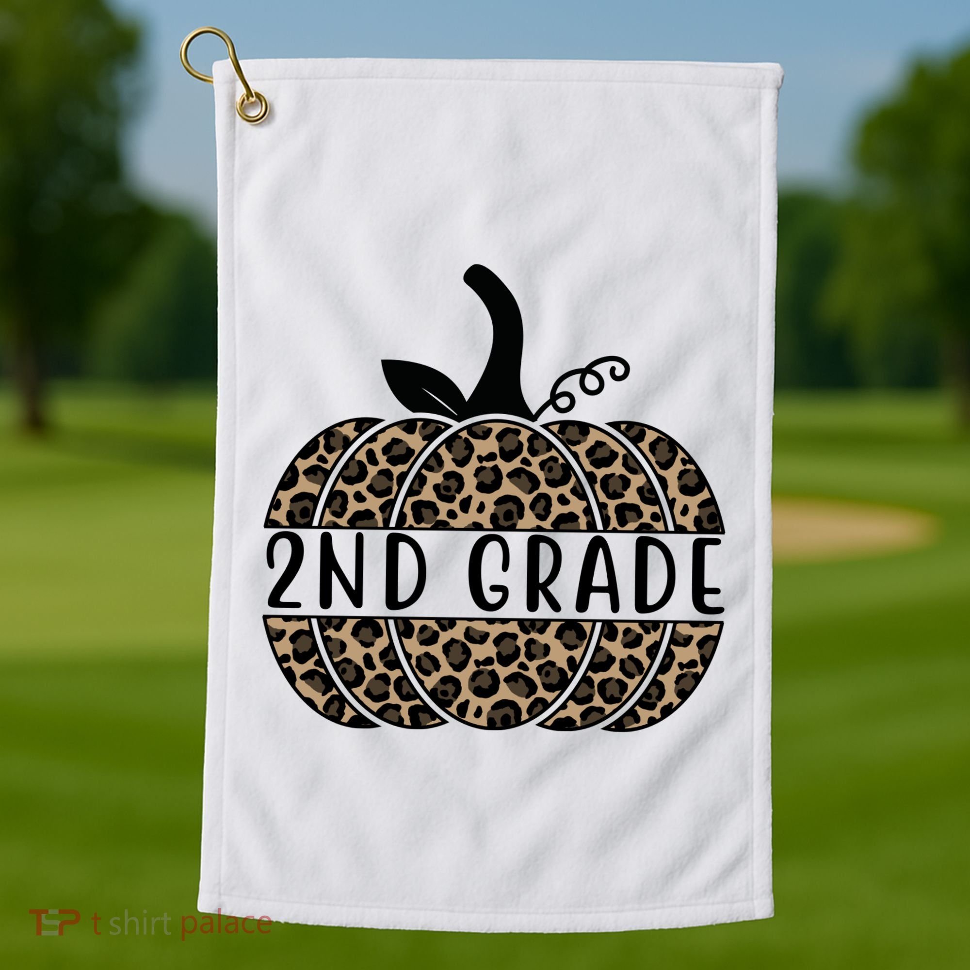2nd Grade Leopard Pumpkin Golf Towel