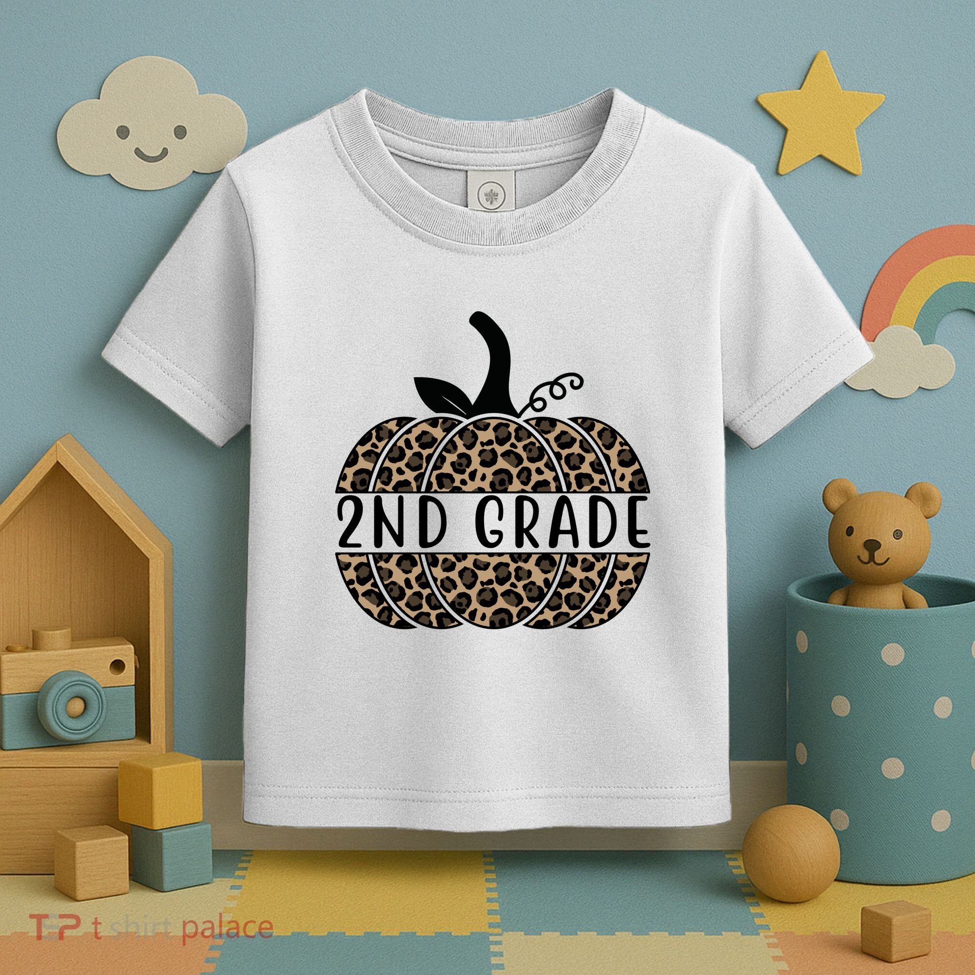 2nd Grade Leopard Pumpkin Toddler T-Shirt