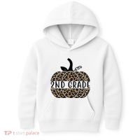 2nd Grade Leopard Pumpkin Kids Hoodie thumb 0