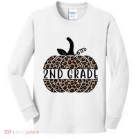 2nd Grade Leopard Pumpkin Kids Long Sleeve Shirt thumb 0