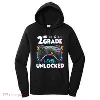 2nd Grade Level Unlocked Back To School First Day Gamer Boy Women's Hoodie thumb 0