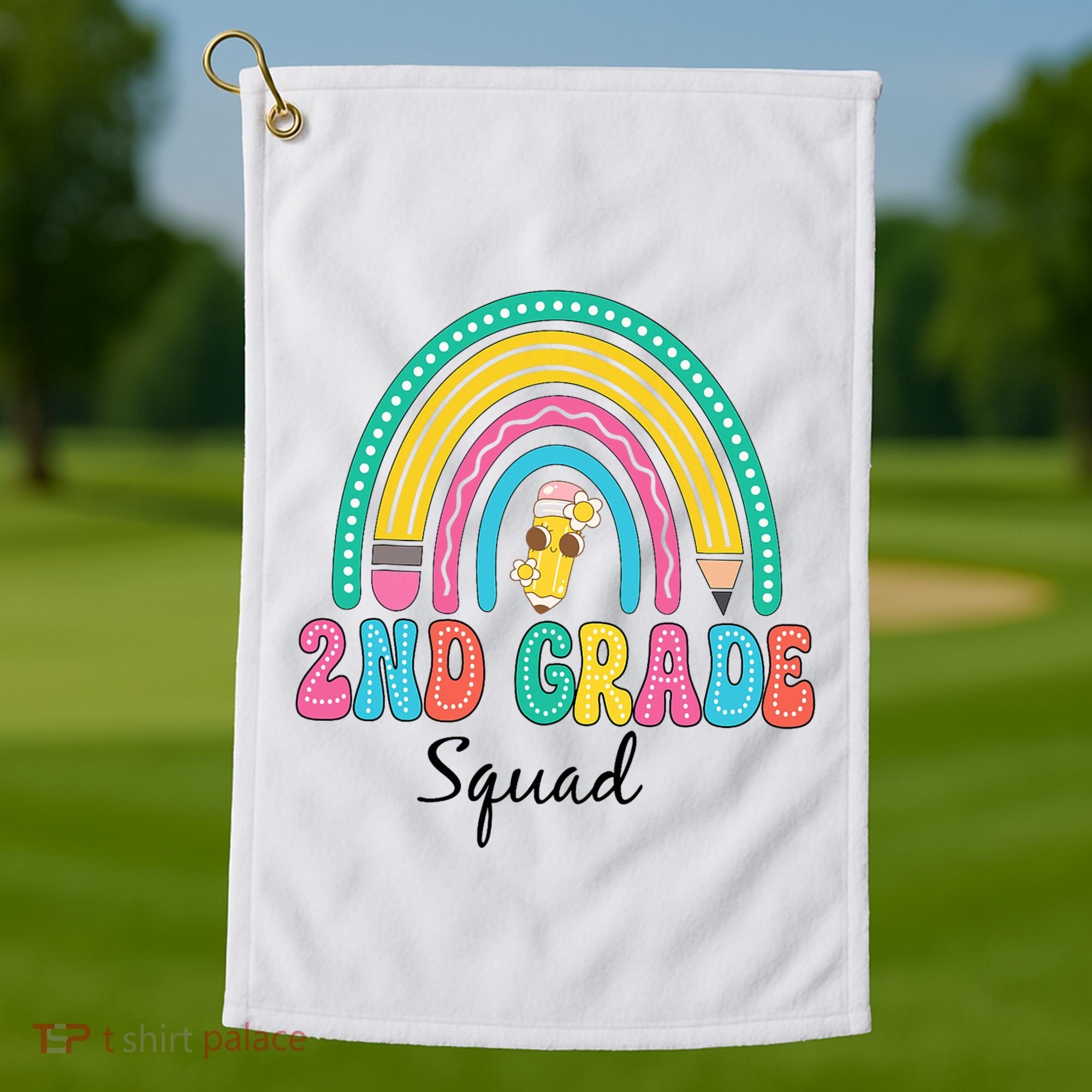 2nd Grade Squad Second Teacher Student Team Back To School Golf Towel
