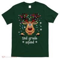2nd Grade Squad Reindeer Christmas T-Shirt thumb 0