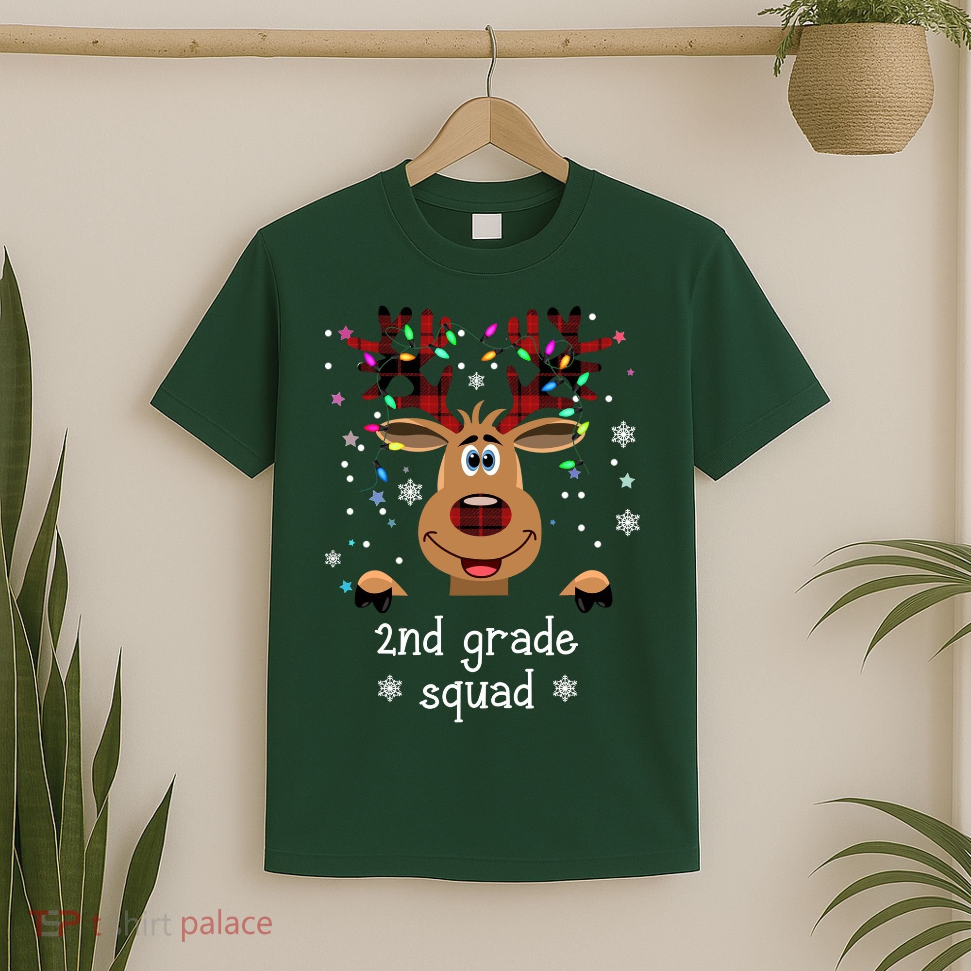 2nd Grade Squad Reindeer Christmas T-Shirt