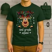 2nd Grade Squad Reindeer Christmas T-Shirt thumb 6
