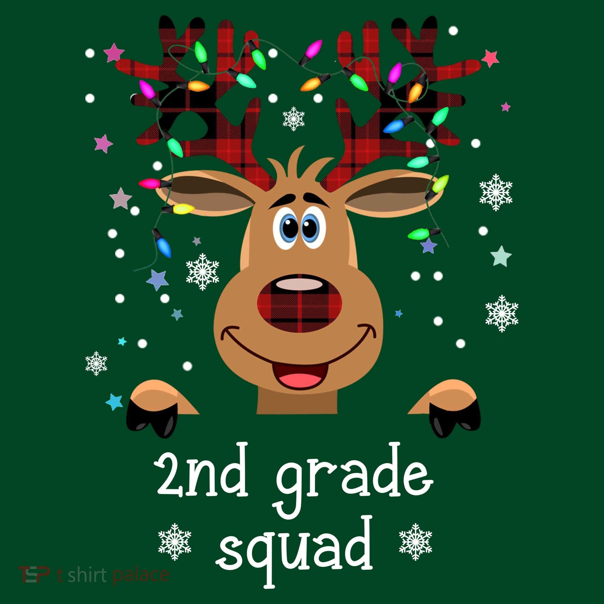2nd Grade Squad Reindeer Christmas Button