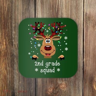 2nd Grade Squad Reindeer Christmas Coaster