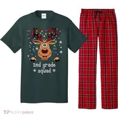 2nd Grade Squad Reindeer Christmas Pajama Set