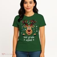 2nd Grade Squad Reindeer Christmas Women's T-Shirt thumb 4