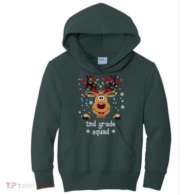 2nd Grade Squad Reindeer Christmas Kids Hoodie