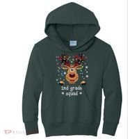 2nd Grade Squad Reindeer Christmas Kids Hoodie thumb 0